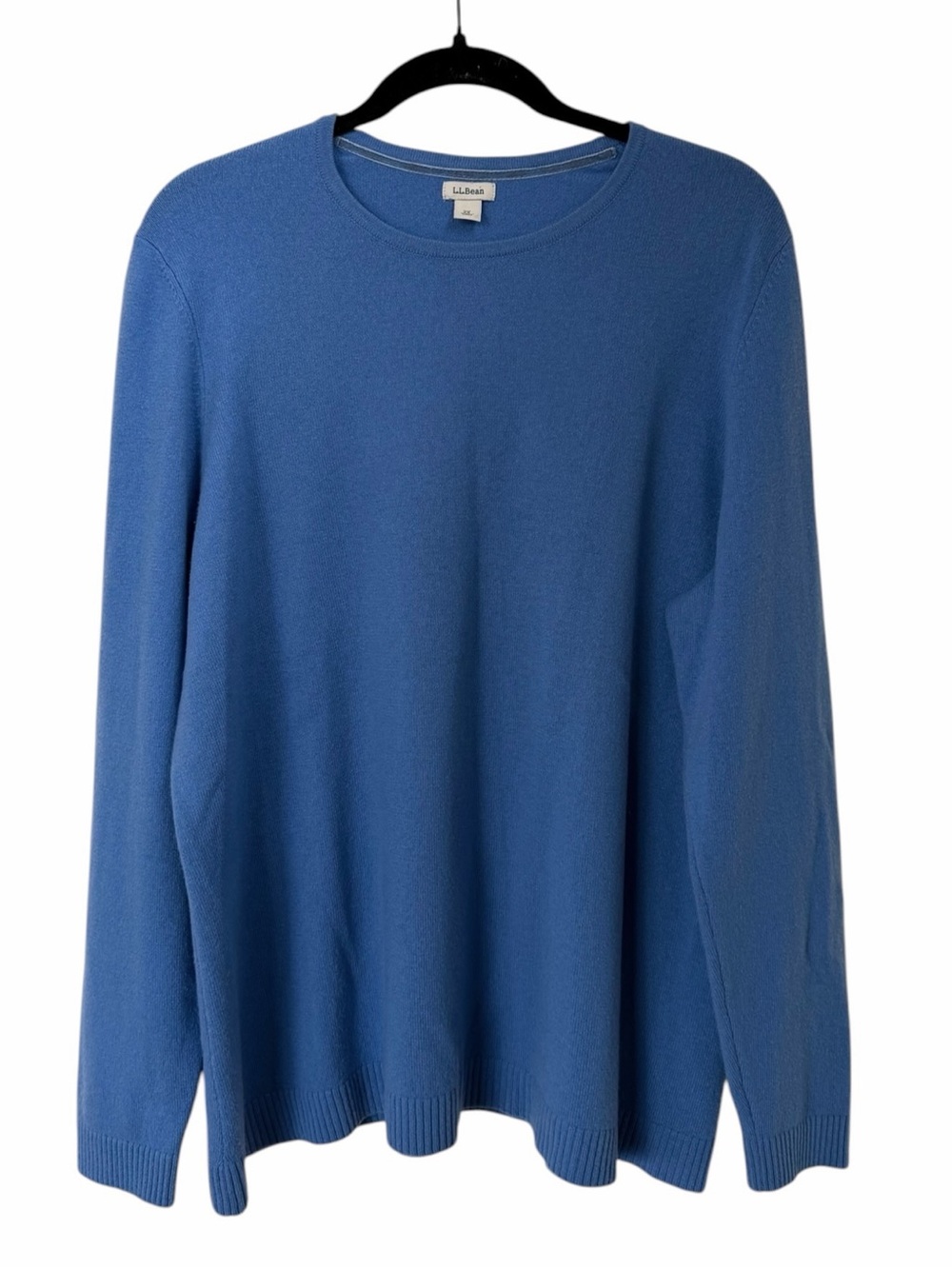 L.L. Bean Cashmere Crewneck Sweater in Medium Blue color